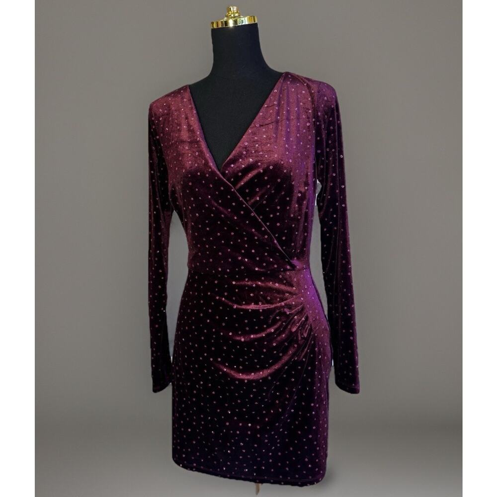 Speechless Plum Sparkle Velvet Dress | Goth Romance | Dark Academia | Retro Y2k